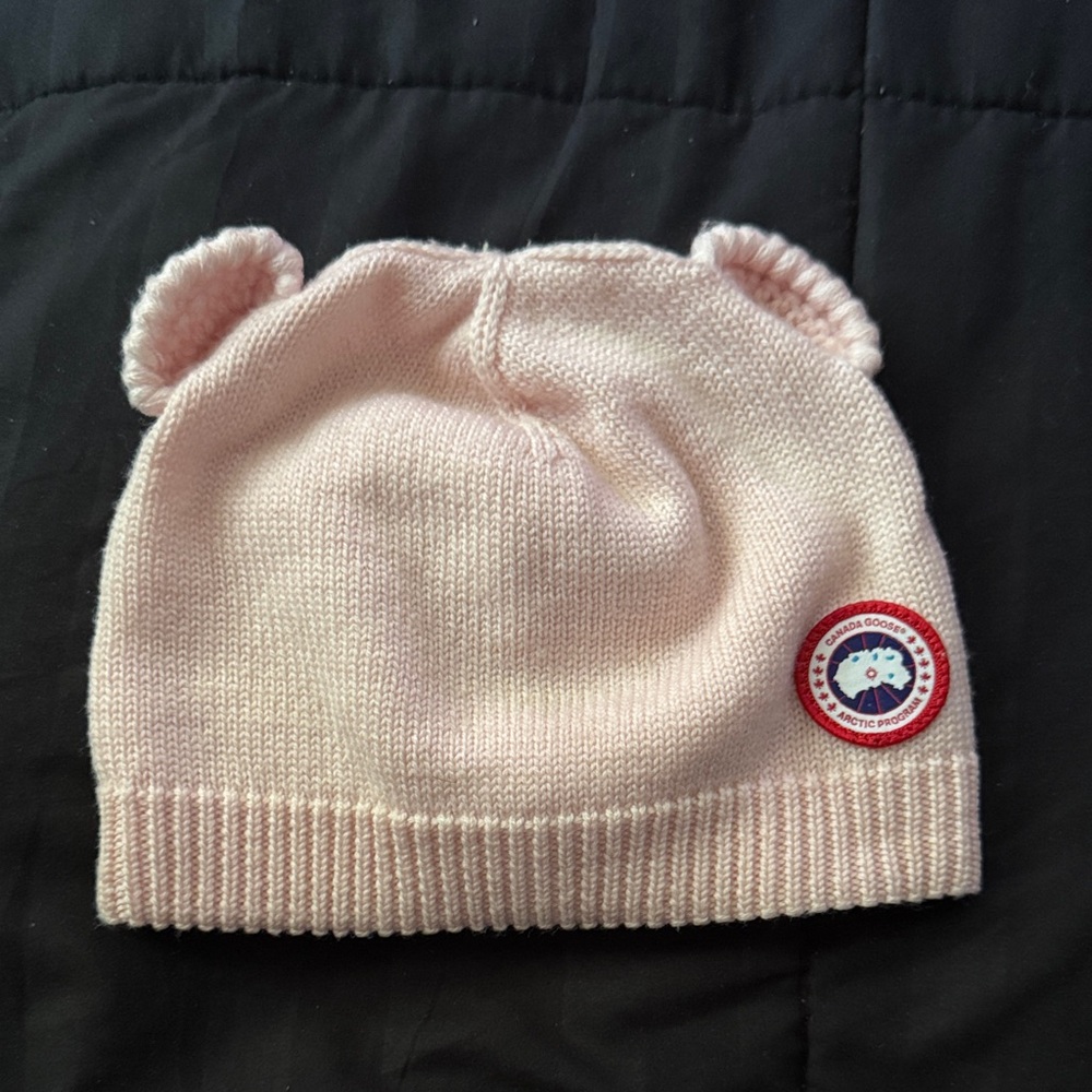 Canada Goose Light Pink Kids Beanie with Ears